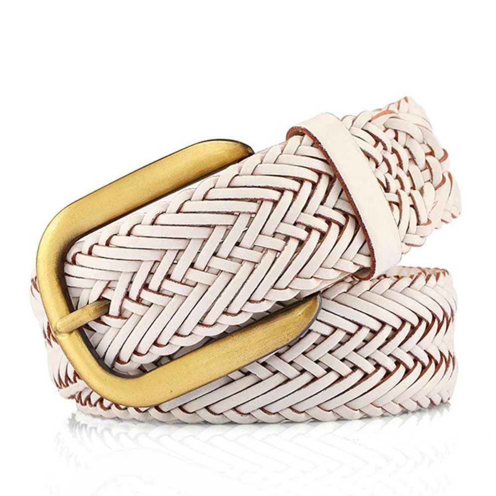 Ceinture Tressée Cuir Femme Boucle Dorée Modèle Vida - La Ceinturerie