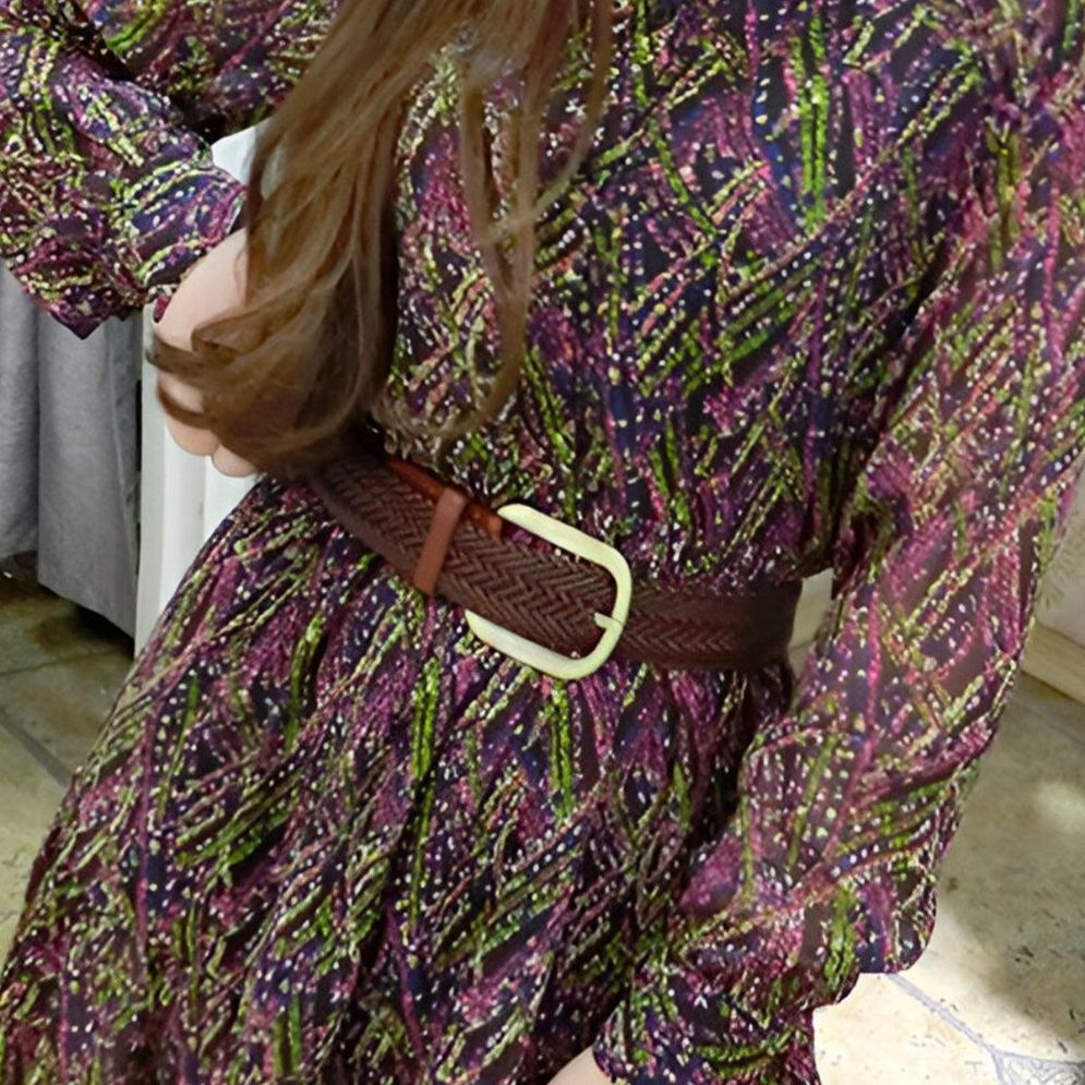 Ceinture Tressée Cuir Femme Boucle Dorée Modèle Vida - La Ceinturerie