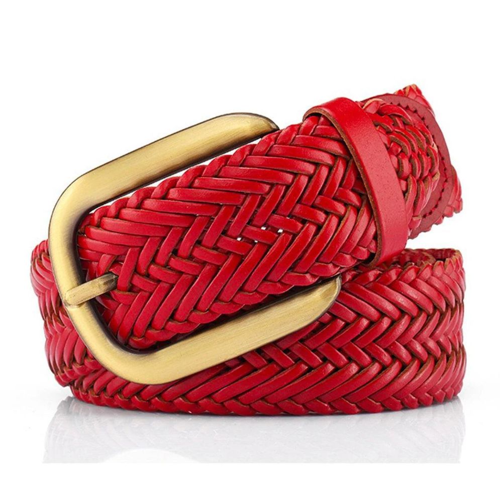 Ceinture Tressée Cuir Femme Boucle Dorée Modèle Vida - La Ceinturerie