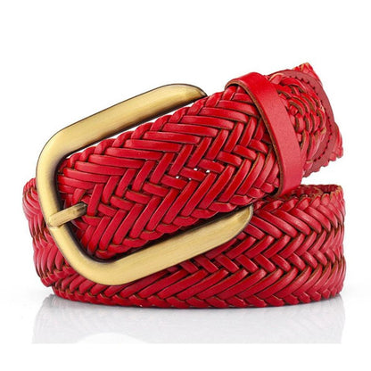 Ceinture Tressée Cuir Femme Boucle Dorée Modèle Vida - La Ceinturerie