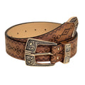 Ceinture Western à Motifs Géométriques Modèle Agura Marron