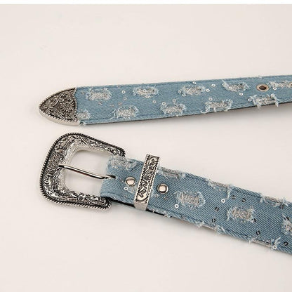 Ceinture Western Jean Sequins Fantaisie Modèle Mona - La Ceinturerie