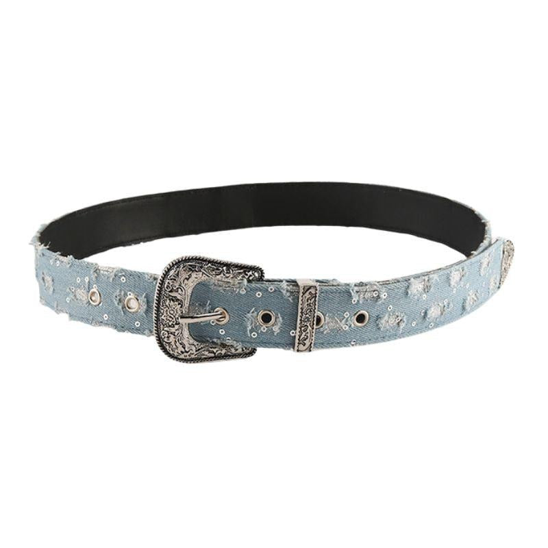 Ceinture Western Jean Sequins Fantaisie Modèle Mona - La Ceinturerie