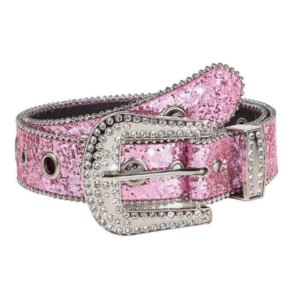 Ceinture Western Pailletée Boucle Strass Modèle Tharia - La Ceinturerie