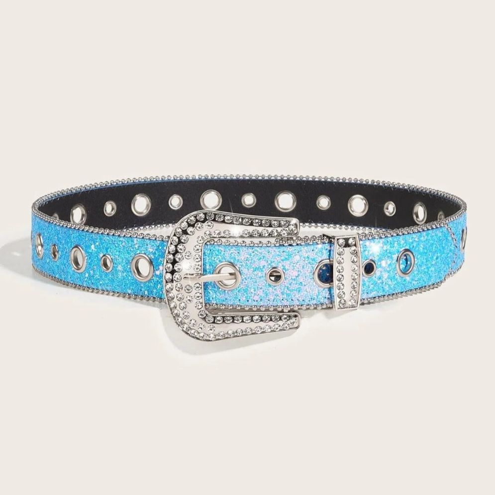 Ceinture Western Pailletée Boucle Strass Modèle Tharia - La Ceinturerie