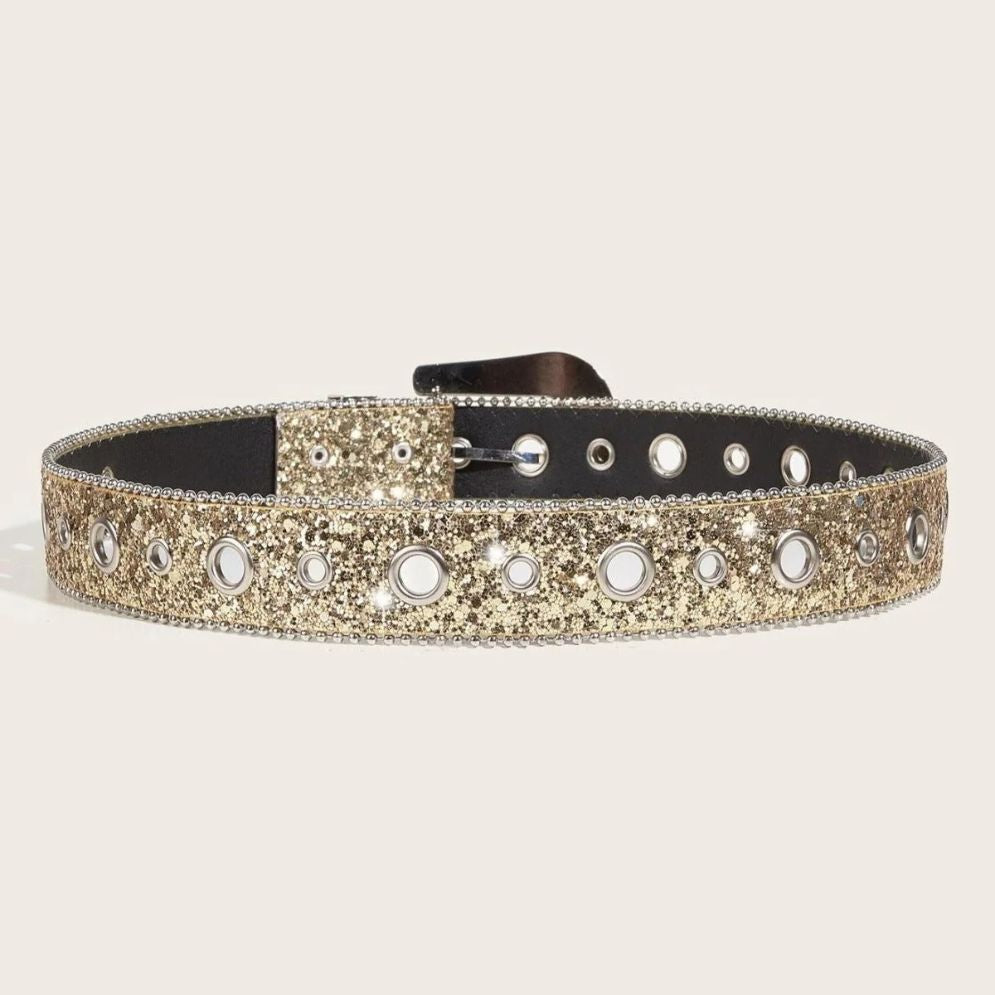 Ceinture Western Pailletée Boucle Strass Modèle Tharia - La Ceinturerie