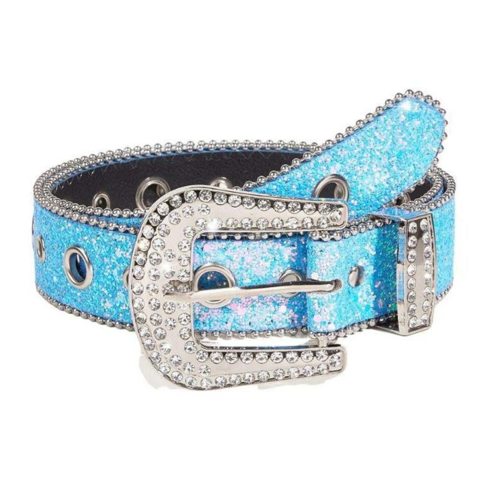 Ceinture Western Pailletée Boucle Strass Modèle Tharia - La Ceinturerie