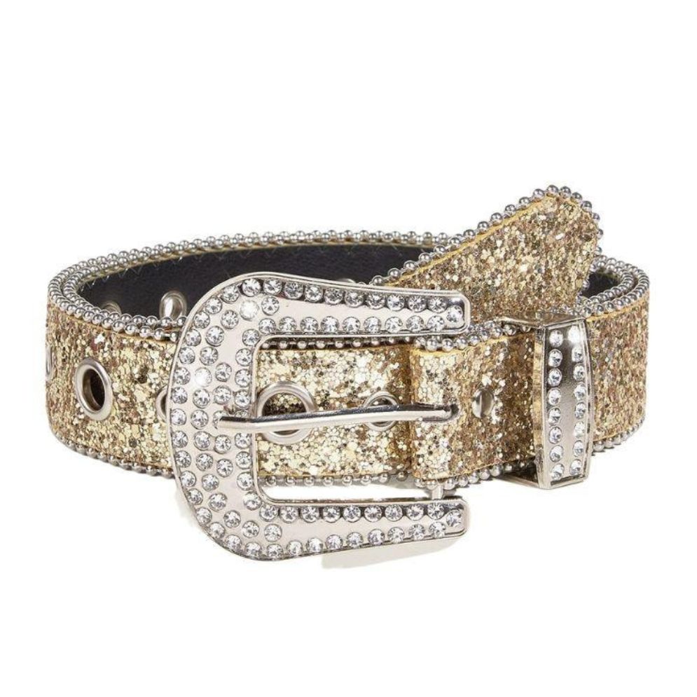 Ceinture Western Pailletée Boucle Strass Modèle Tharia - La Ceinturerie
