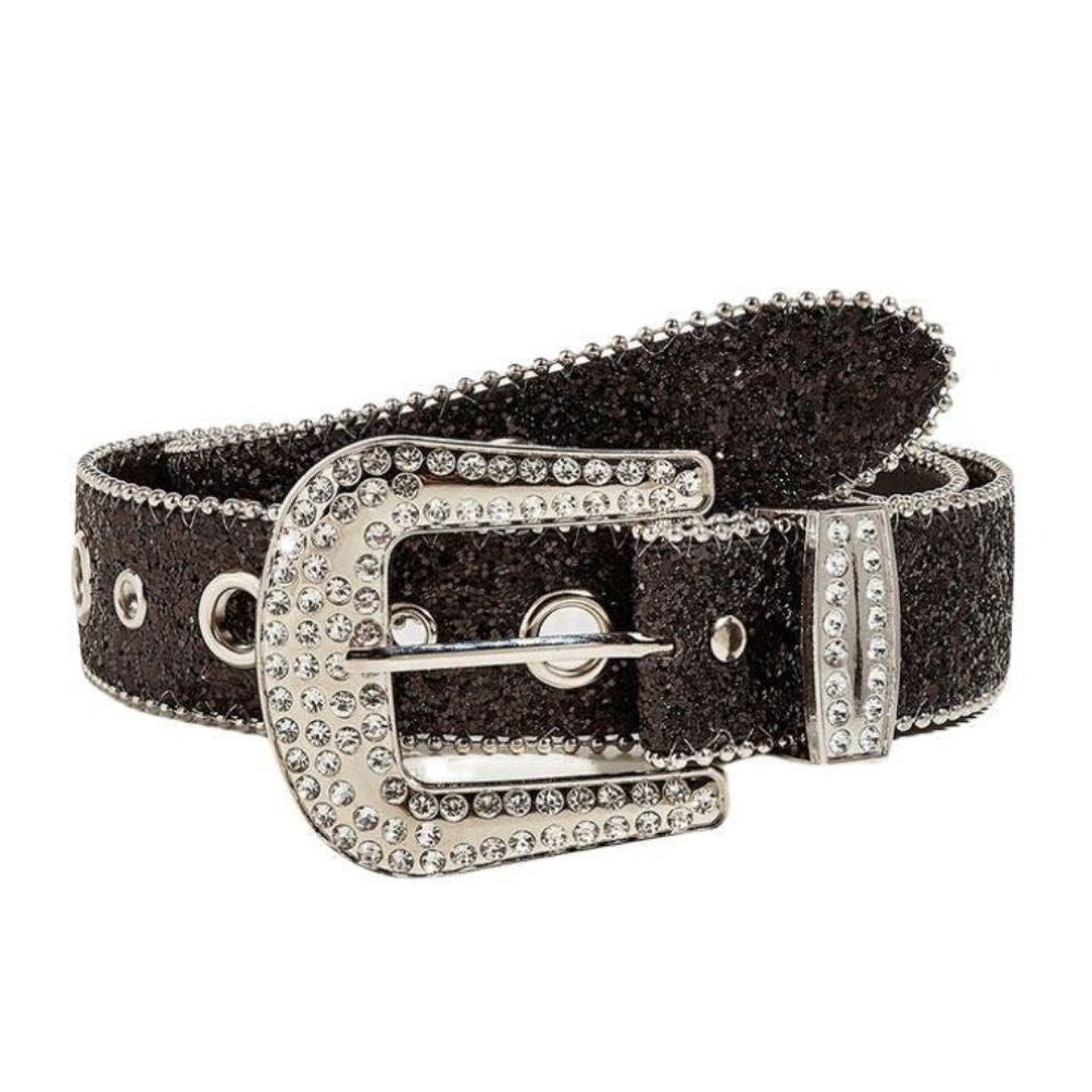 Ceinture Western Pailletée Boucle Strass Modèle Tharia - La Ceinturerie