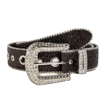 Ceinture Western Pailletée Boucle Strass Modèle Tharia - La Ceinturerie