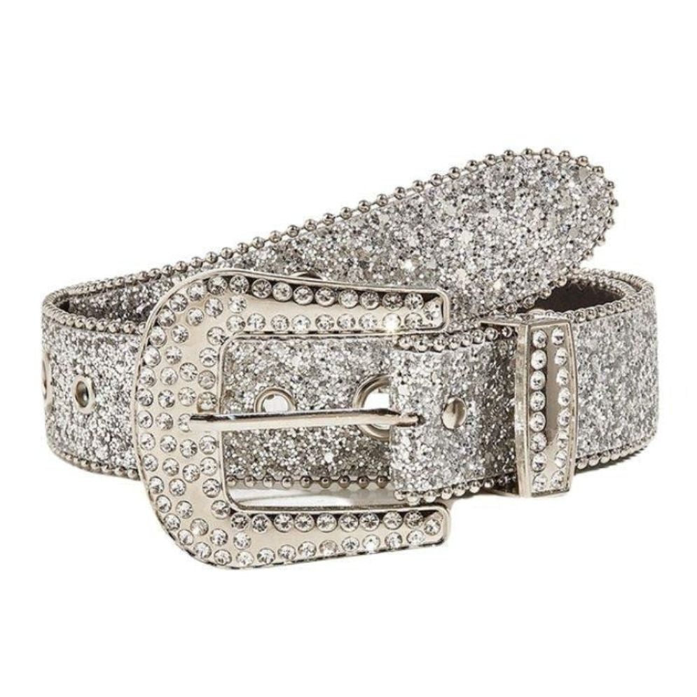 Ceinture Western Pailletée Boucle Strass Modèle Tharia - La Ceinturerie