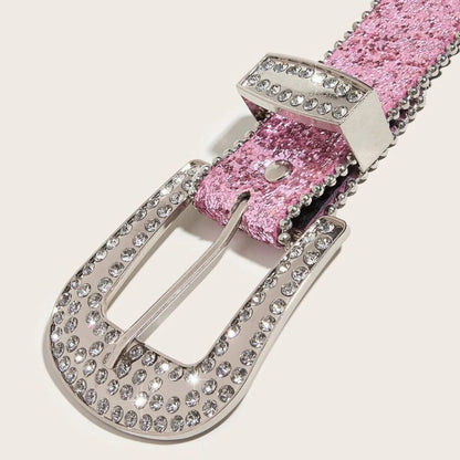 Ceinture Western Pailletée Boucle Strass Modèle Tharia - La Ceinturerie