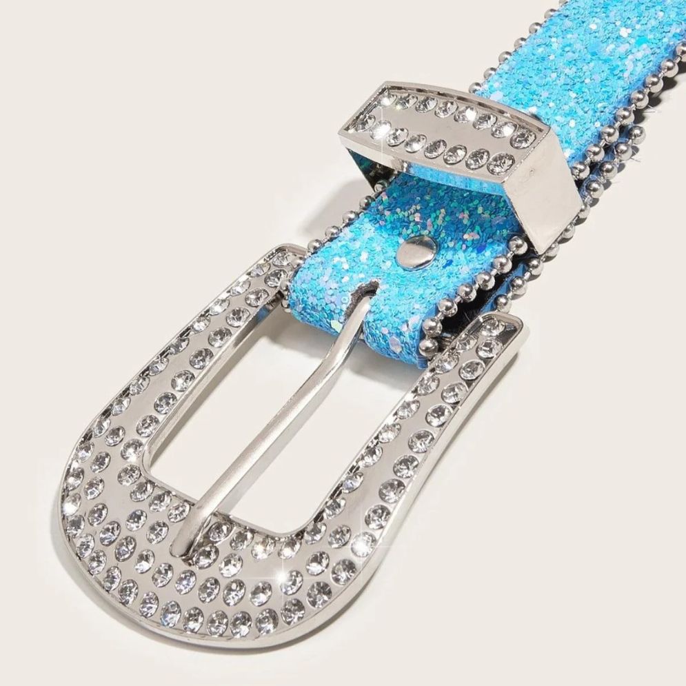 Ceinture Western Pailletée Boucle Strass Modèle Tharia - La Ceinturerie