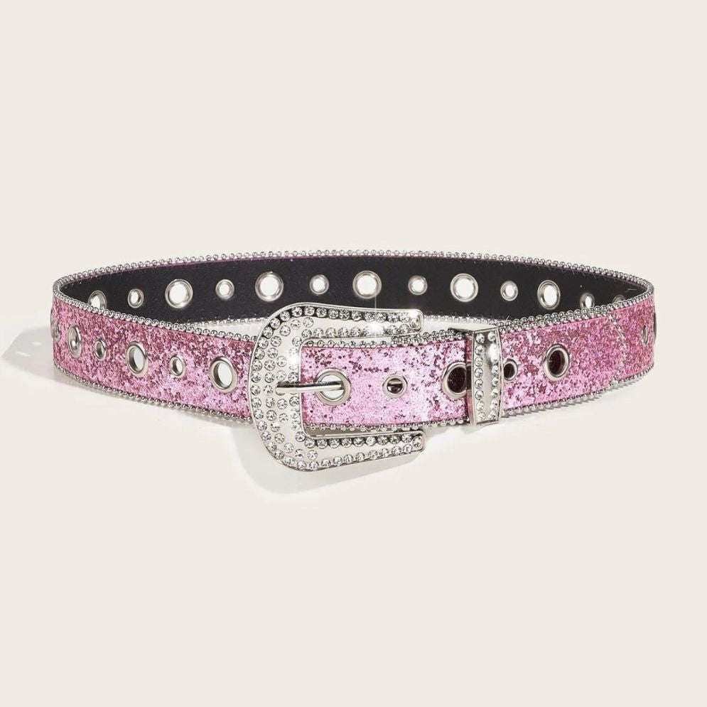 Ceinture Western Pailletée Boucle Strass Modèle Tharia - La Ceinturerie