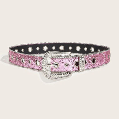 Ceinture Western Pailletée Boucle Strass Modèle Tharia - La Ceinturerie