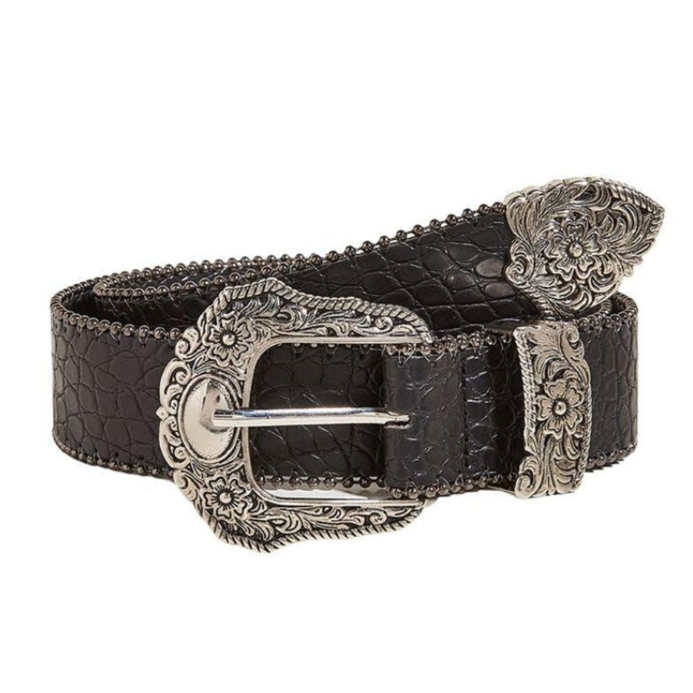 Ceinture Western Texturée Crocodile Modèle Marekhi - La Ceinturerie

