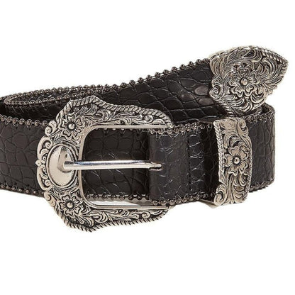 Ceinture Western Texturée Crocodile Modèle Marekhi - La Ceinturerie
