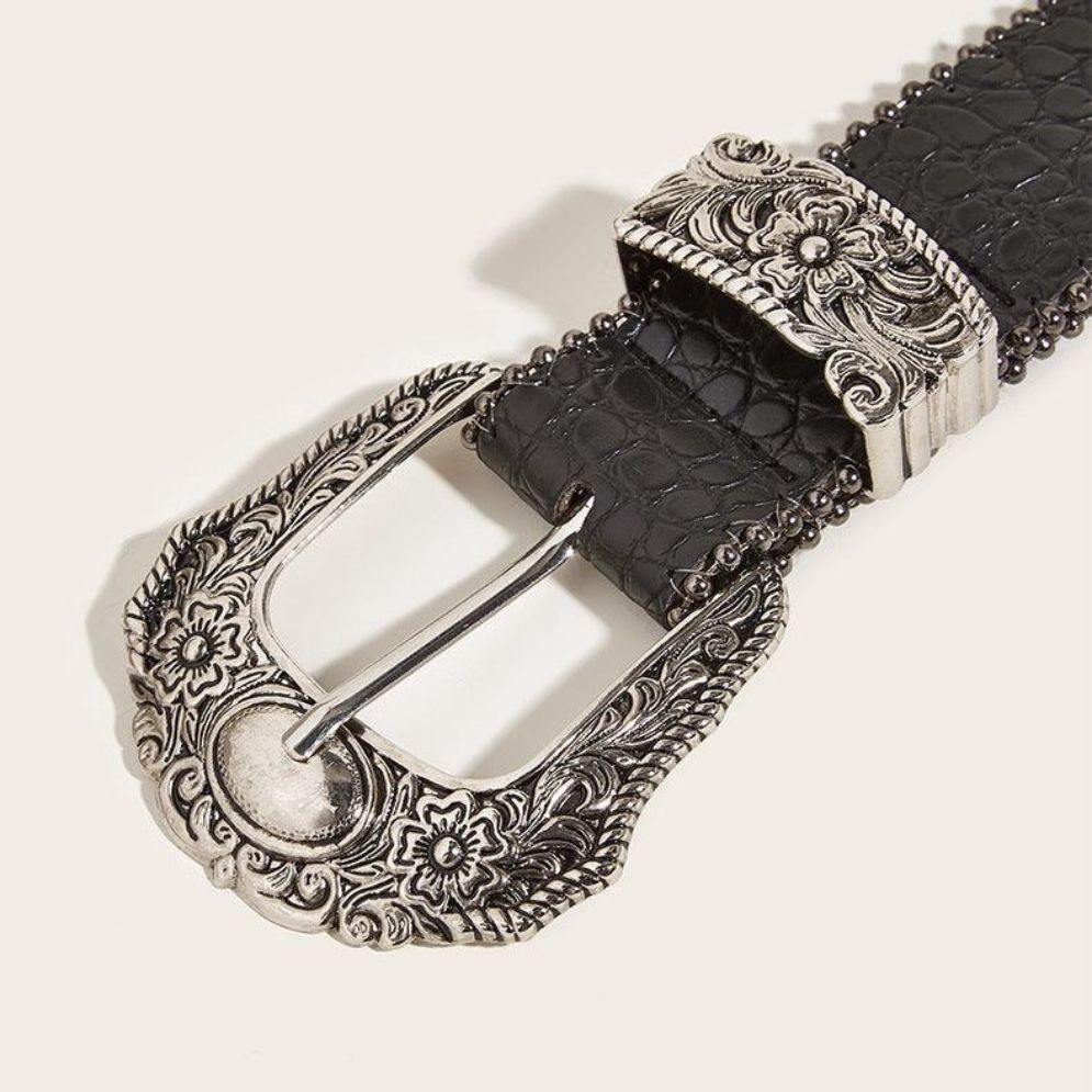Ceinture Western Texturée Crocodile Modèle Marekhi - La Ceinturerie
