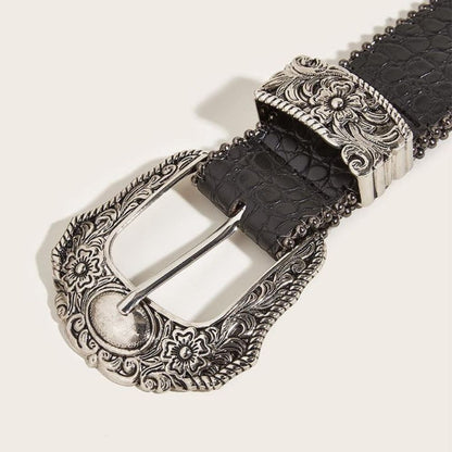 Ceinture Western Texturée Crocodile Modèle Marekhi - La Ceinturerie
