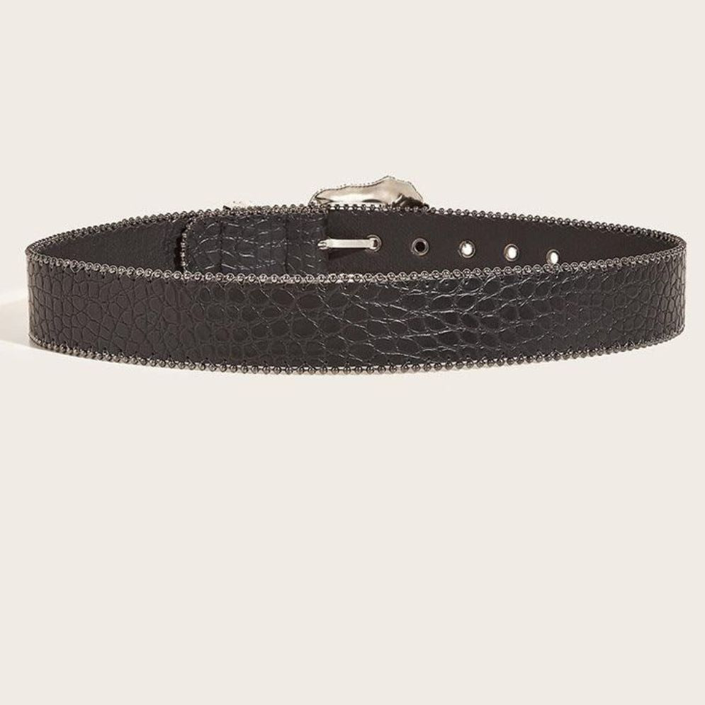 Ceinture Western Texturée Crocodile Modèle Marekhi - La Ceinturerie

