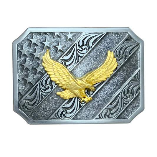 Boucle de Ceinture Américaine Aigle et Drapeau Modèle Derek | La Ceinturerie