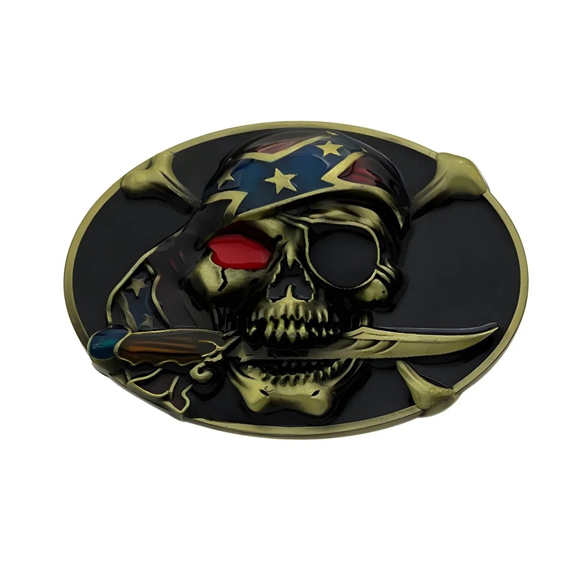Boucle de Ceinture Tête de Mort pirate Modèle Jules