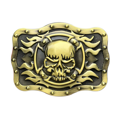 Boucle de Ceinture Tête de Mort Effet flamme Modèle Iker