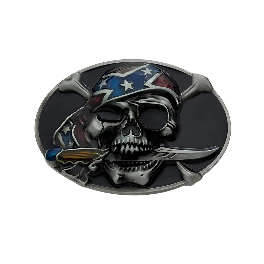 Boucle de Ceinture Tête de Mort pirate Modèle Jules