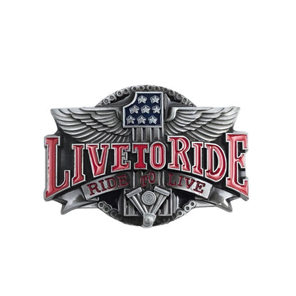 Boucle de Ceinture Moto "Live to ride Ride to Live" Modèle Houston
