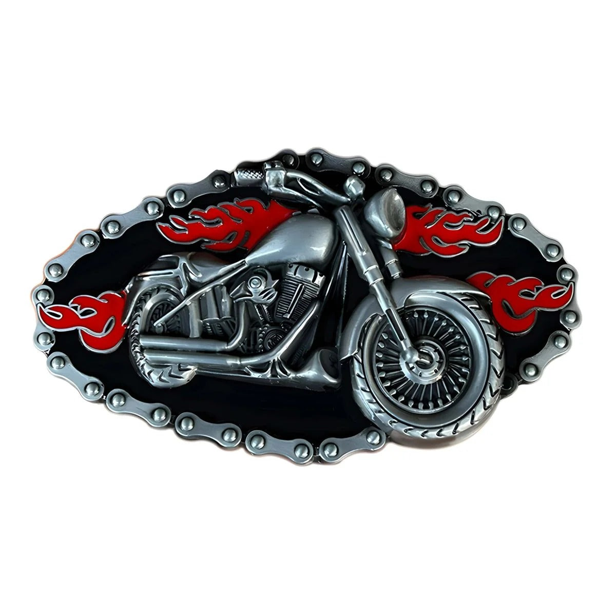 Boucle de Ceinture Moto Enflammée Modèle Wesley