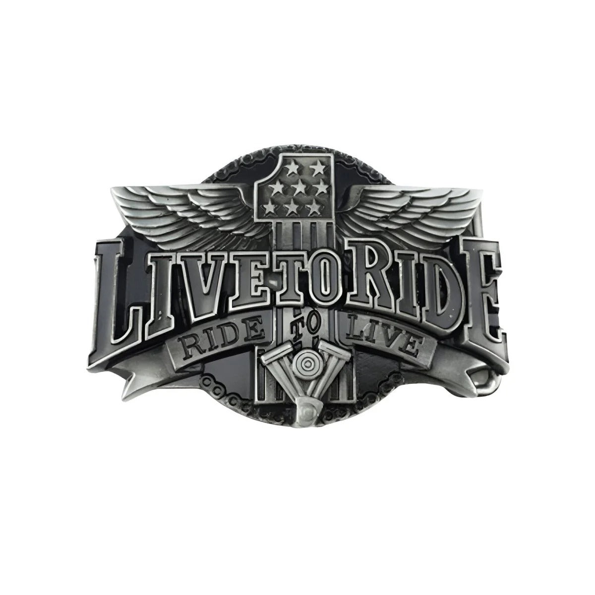 Boucle de Ceinture Moto "Live to ride Ride to Live" Modèle Houston