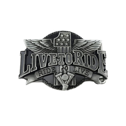 Boucle de Ceinture Moto "Live to ride Ride to Live" Modèle Houston