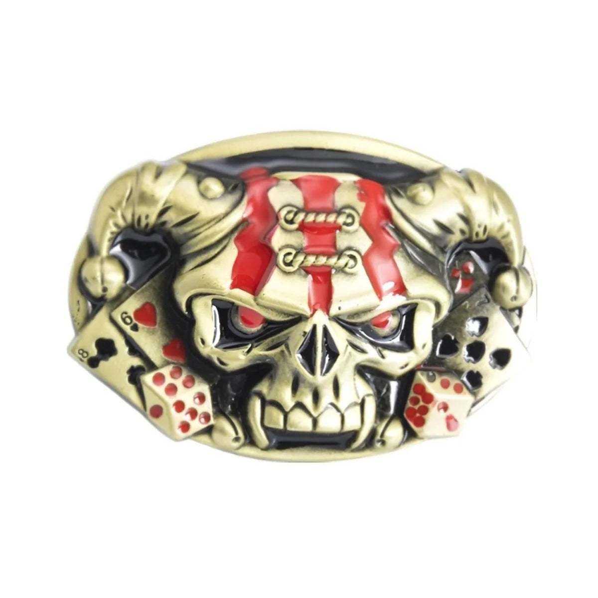 Boucle de Ceinture Tête de Mort Clown Modèle Sean - La Ceinturerie

