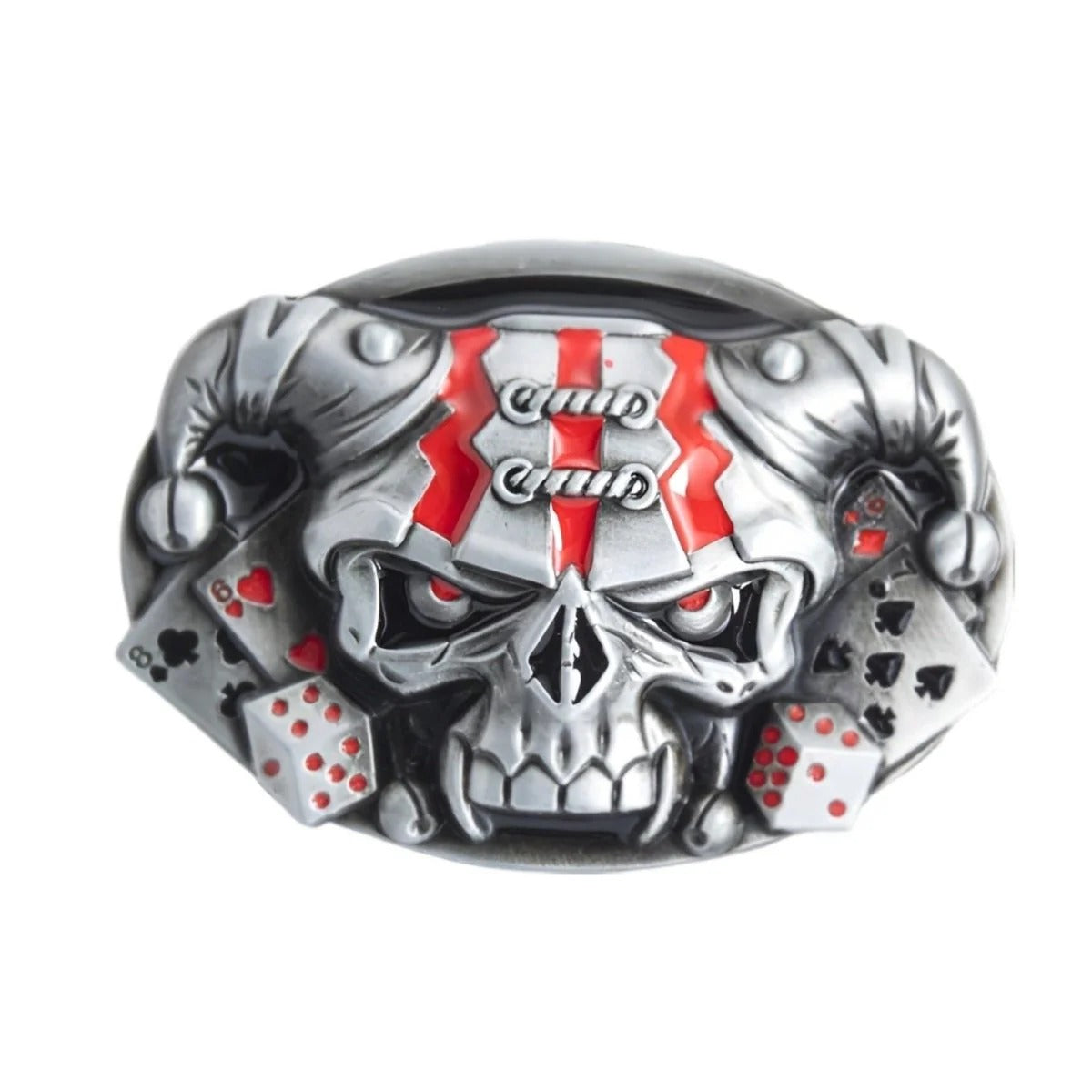 Boucle de Ceinture Tête de Mort Clown Modèle Sean - La Ceinturerie
