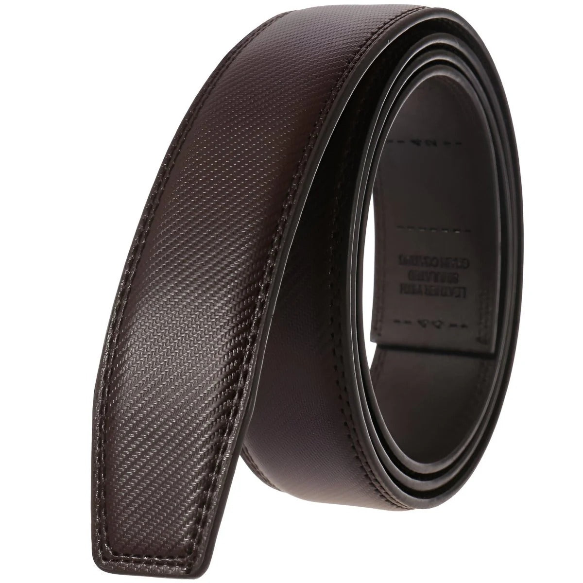 Lanière de Ceinture 3.5 cm en Cuir Aspect Rayé Boucles Automatiques Modèle Yoska - La Ceinturerie