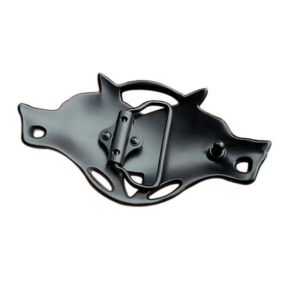 Boucle de Ceinture Celtique Double Têtes de Loups Modèle Aryan - La Ceinturerie