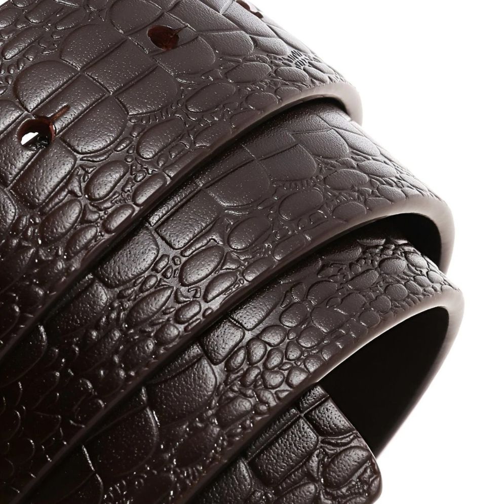 Lanière 3.4 cm Boucles Ardillons Crocodile Modèle goir - La Ceinturerie