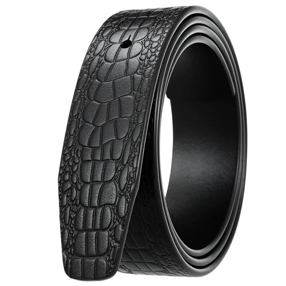 Lanière 3.4 cm Boucles Ardillons Crocodile Modèle goir - La Ceinturerie