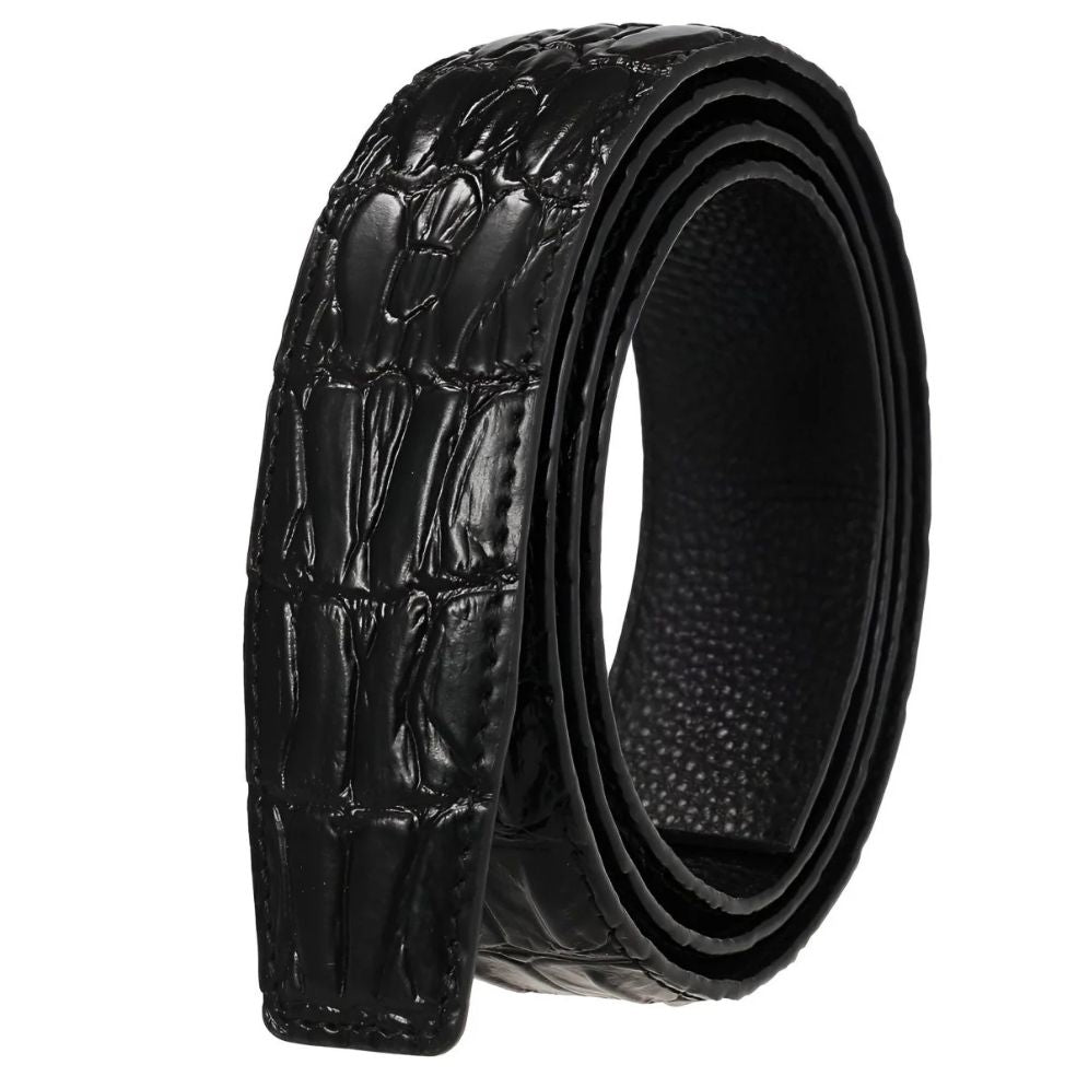 Lanière de Ceinture 3.5 cm en Cuir Aspect Serpent Boucles Automatiques Modèle Mayan - La Ceinturerie